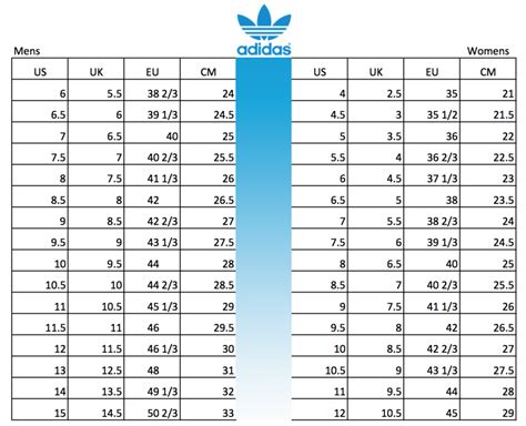 Adidas us shoe size chart